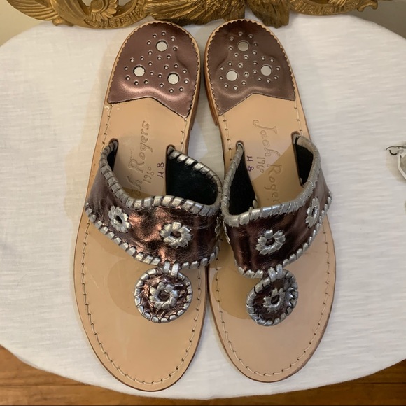 Jack Rogers Navajo Whipstitch Leather Sandals SZ 8 - Picture 5 of 8